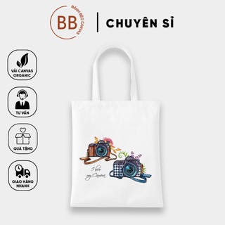 Túi tote họa tiết máy chụp hình