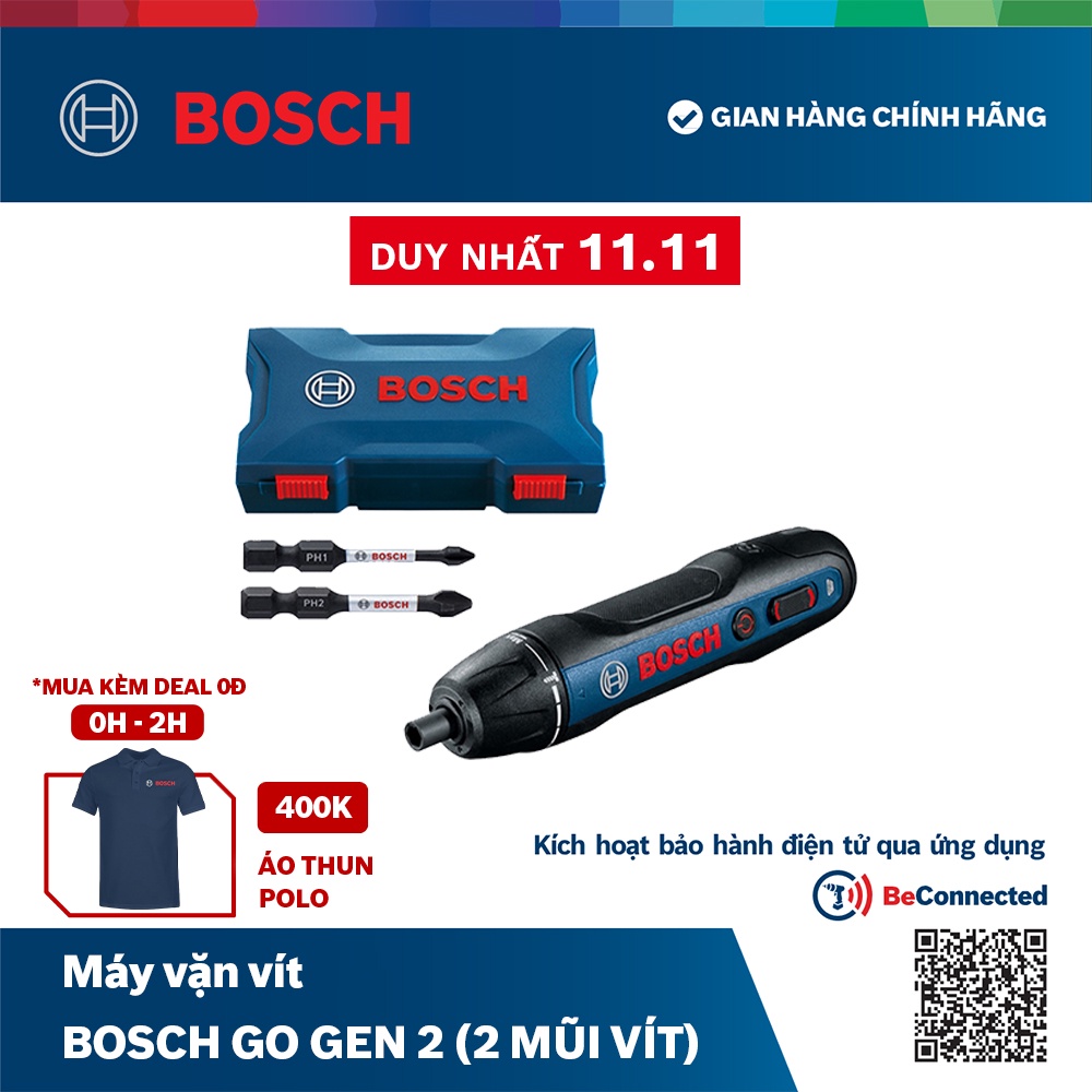 Máy vặn vít dùng pin Bosch GO GEN 2 (2 mũi vít)
