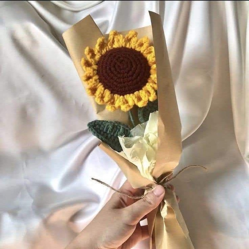 Hoa Hướng Dương bằng len làm quà tặng trang trí siêu xinh