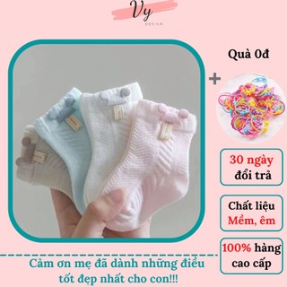 Tất Bé Gái Sơ Sinh VY DESIGN. Tất Cho Bé Cổ Thấp Thu Đông,Tất Mềm Cho Bé Chống Trượt, Vớ Cho Bé Thu Đông