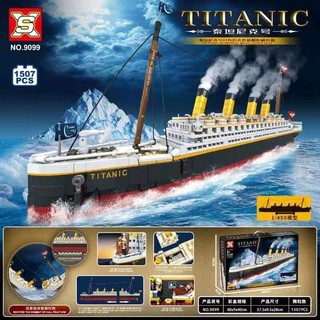 Lắp ráp sx 9099 ( xếp hình tàu titanic và nhân vật rose vs jack 1507 mảnh )