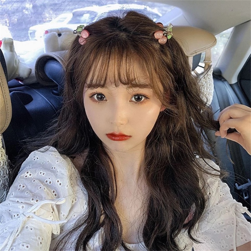 Kẹp Tóc Càng Cua Hình Quả Cherry Bằng Acrylic Màu Đỏ / Hồng Dễ Thương Dành Cho Nữ