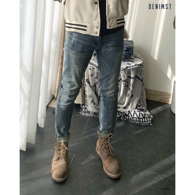 Quần Jeans Nam Xanh Cao Cấp DENIMST 1022, Dáng Slim Fit