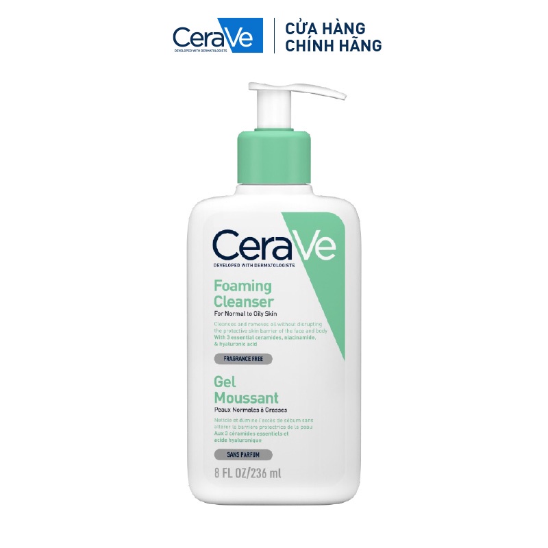 Sữa rửa mặt giúp làm sạch sâu dành cho da dầu CeraVe Foaming Facial Cleans 236ML | BigBuy360 - bigbuy360.vn