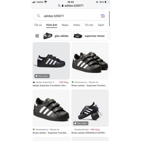 Giày Adidas superstar Đen cho bé -size 31