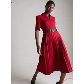 Đầm Ted baker thiết kế midi xếp ly siêu đẹp kèm dây belt của shop