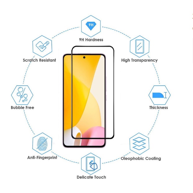 Kính cường lực Cho Realme C33 C30s C30 tặng giấy lau bảo vệ toàn màn hình chống lóa bóng chống vân tay
