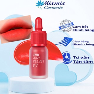 Son Ink Airy 07 Heart Grape Fruit Đỏ Cam Kem Lì Peripera Ink Airy Velvet Lip Tint  4ml
