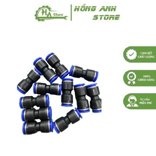 Cút nối thẳng phi 12 với 2 đầu cắm nhanh dùng cho dây hơi phi 12mm
