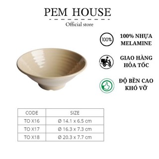 Tô Nhựa Melamine Đựng Bún Phở Màu Nâu