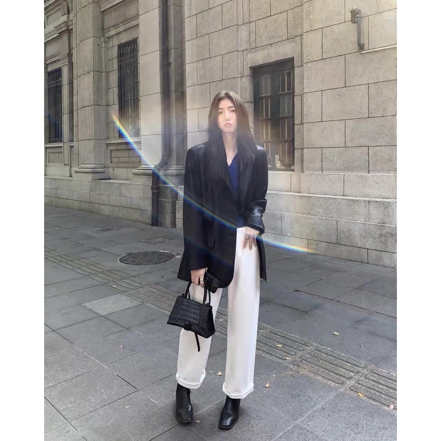 Vest Da Oversize 1 Hàng Cúc Eclipse Clothing