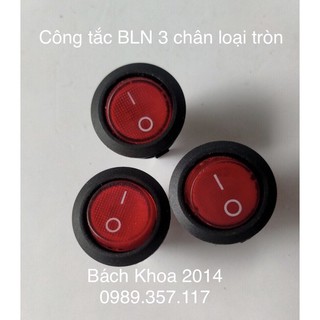 Công tắc bình nóng lạnh tròn 3 chân có đèn báo on-off