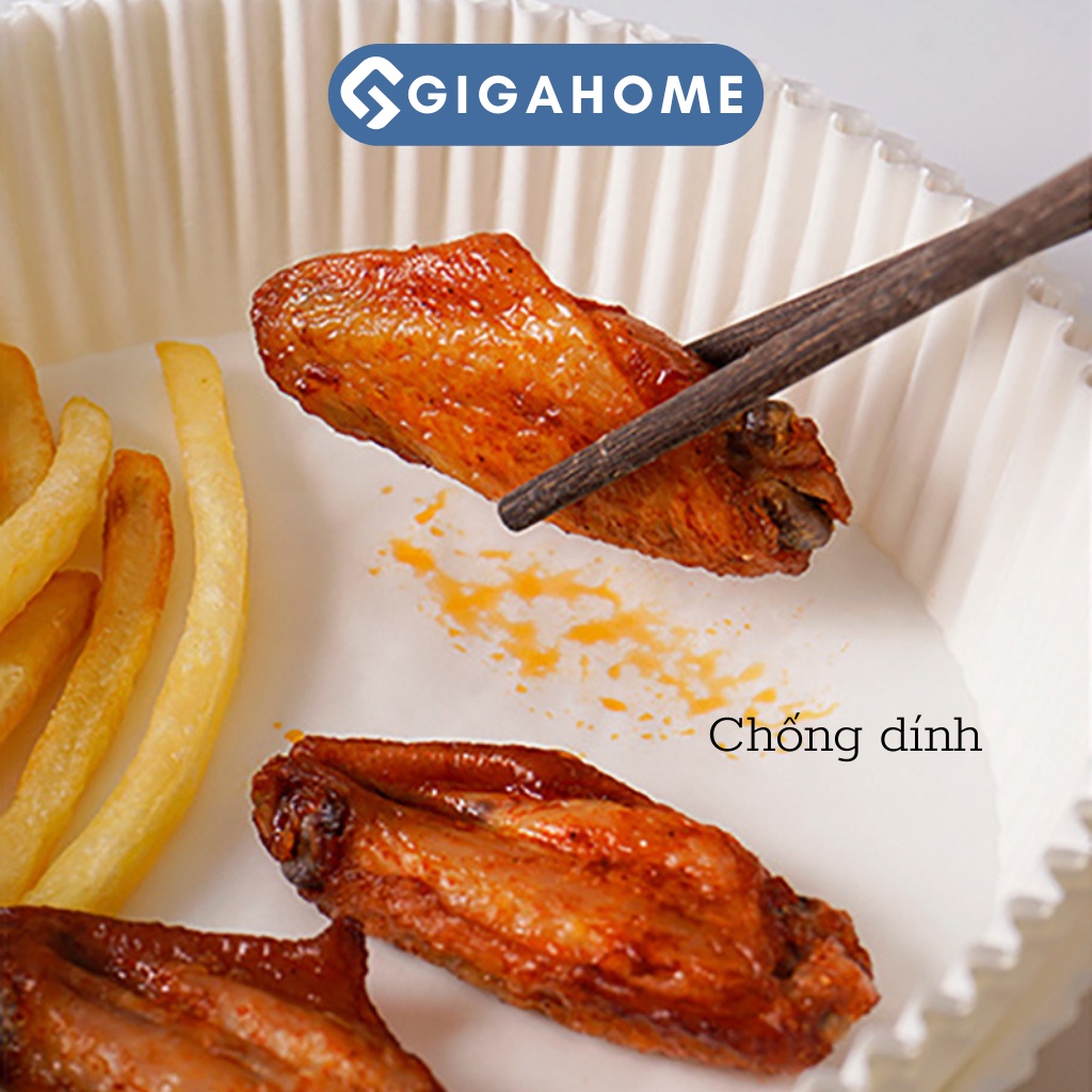 Set 50 Miếng Giấy Lót Nồi Chiên Không Dầu Hình Khuôn Bánh GIGAHOME Loại Xịn Có Hộp 10772