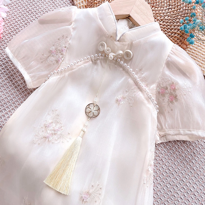 Đầm Sườn Xám Thời Trang Mùa Hè 2022 Mới Yangqi Phong Cách Trung Hoa Cho Bé Gái