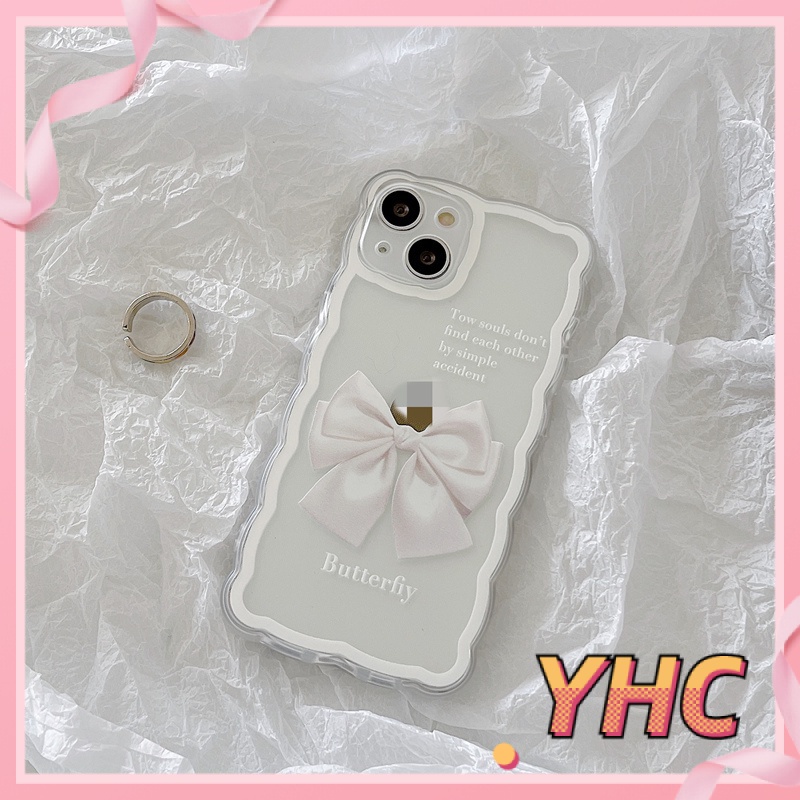 Ốp Điện Thoại Họa Tiết Nơ Viền Gợn Sóng Cho Iphone6 6splus 7 7plus 8plus XR x xs 12 11 pro max plus 13 promax-1019