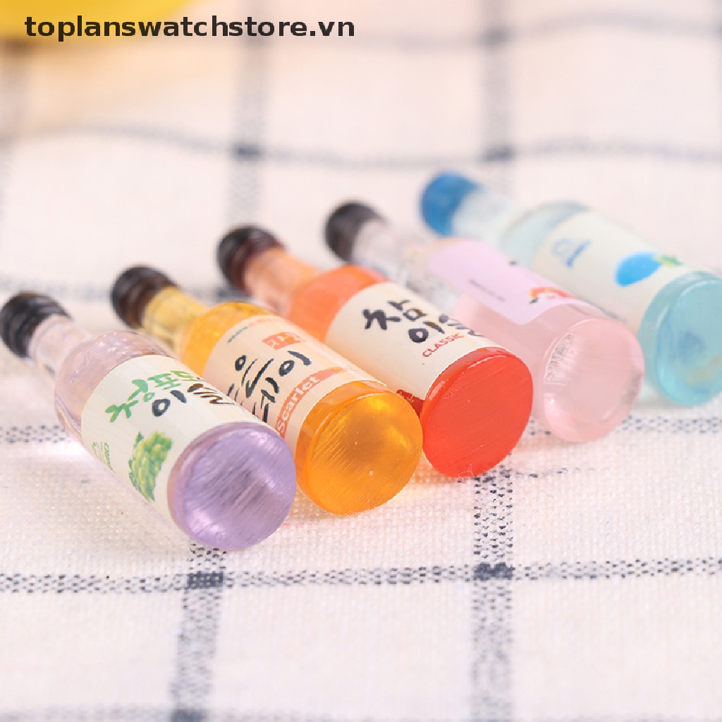 Set 10 Chai Bia Bằng Nhựa Resin Tỉ Lệ 1 / 12 Trang Trí Nhà Búp Bê
