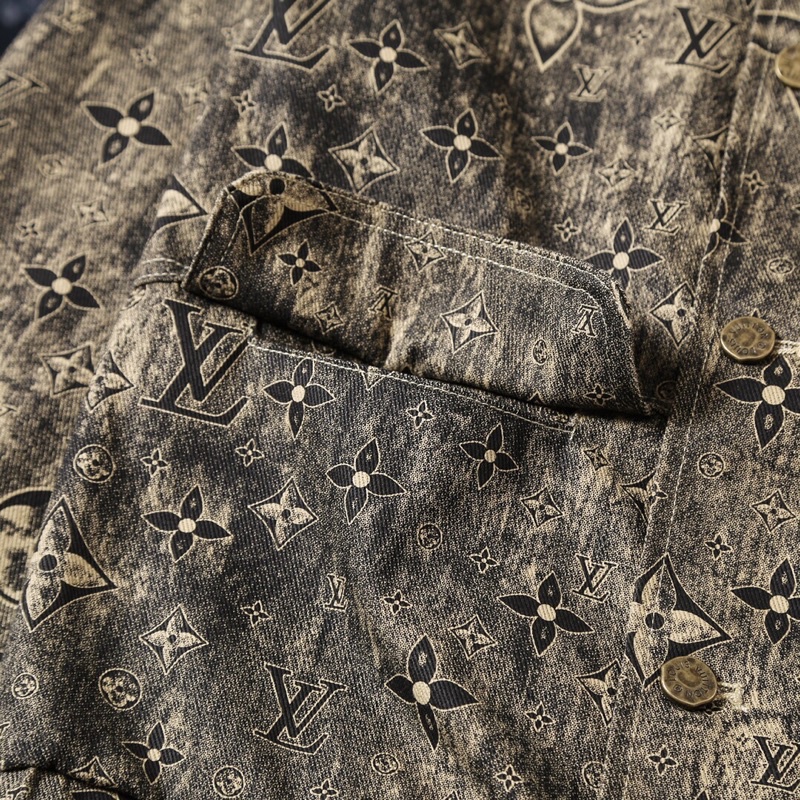 Áo khoác mùa đông thời trang cao cấp, áo khoác denim unisex Louis Vuitton LV 2022