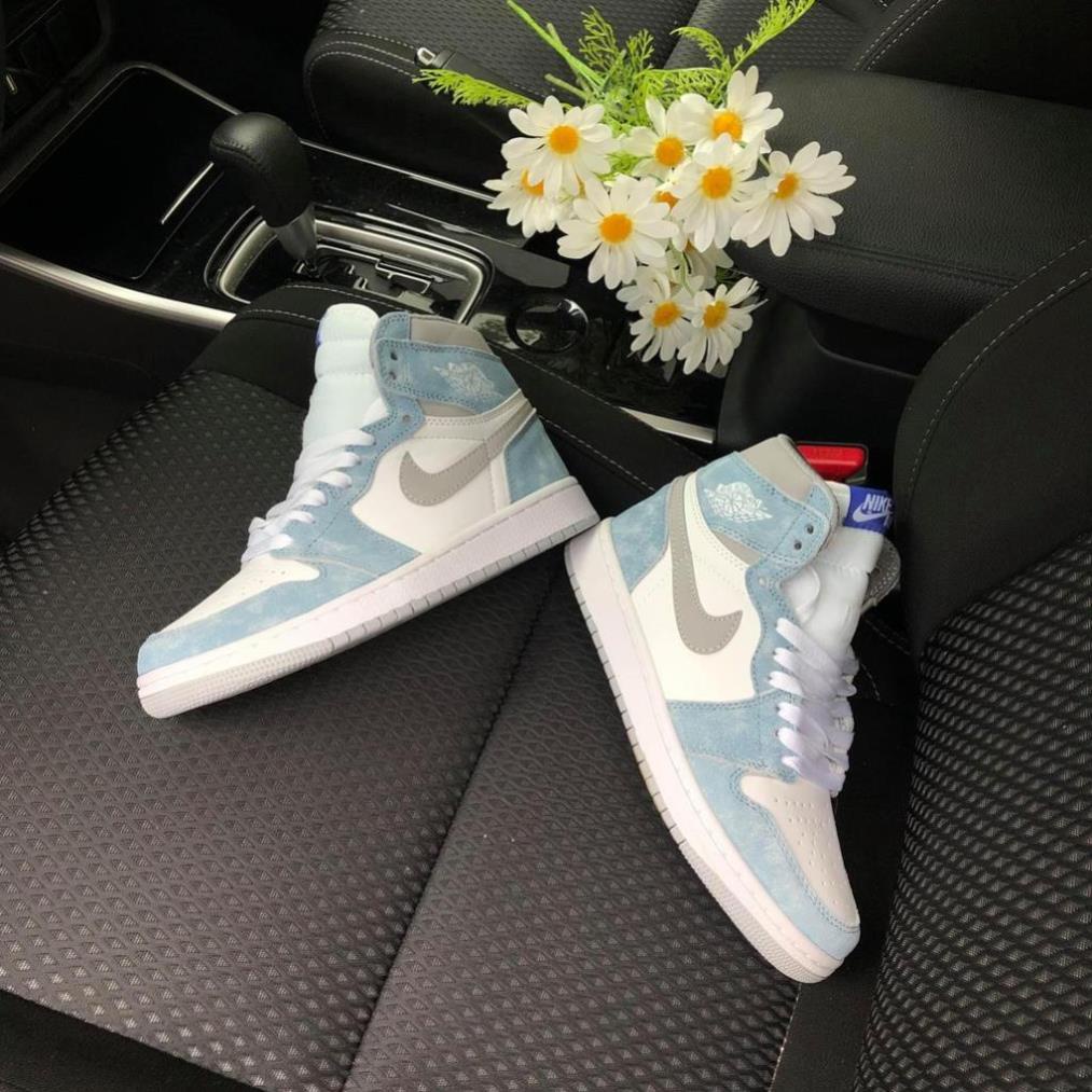 Giày Air Jordan 1 Hyper Royal Nỉ Xanh Nam Nữ JD1 Cao Cổ Bản Trung Cao Cấp JD Bóng Rổ - Giày Tốt Official ! 😌