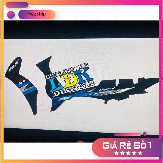 FREE SHIP + QUÀ TẶNG Tem rời xe Elegant nano xanh đen