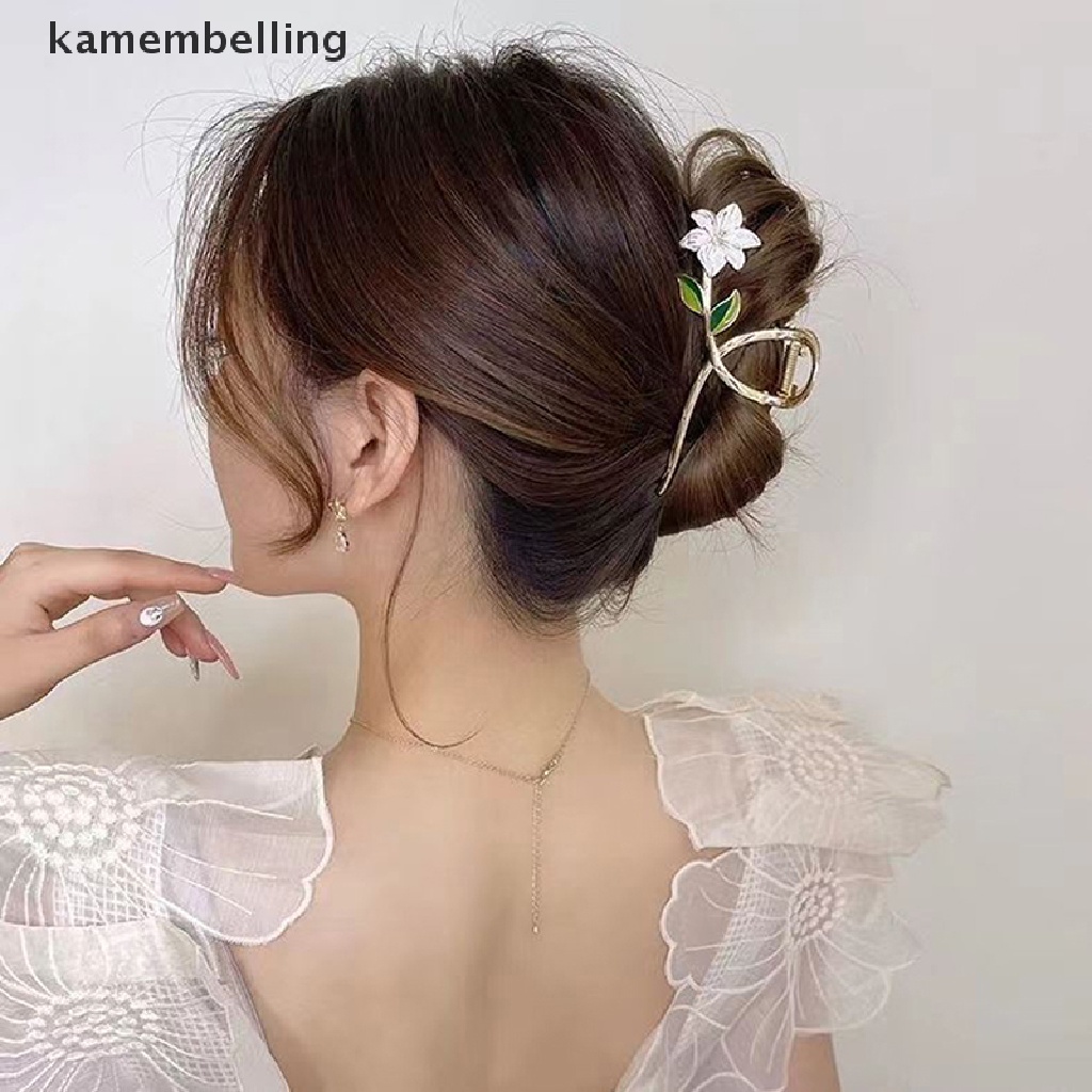 Kẹp Tóc Kim Loại Hình Hoa Màu Vàng Mới Thanh Lịch Cho Nữ