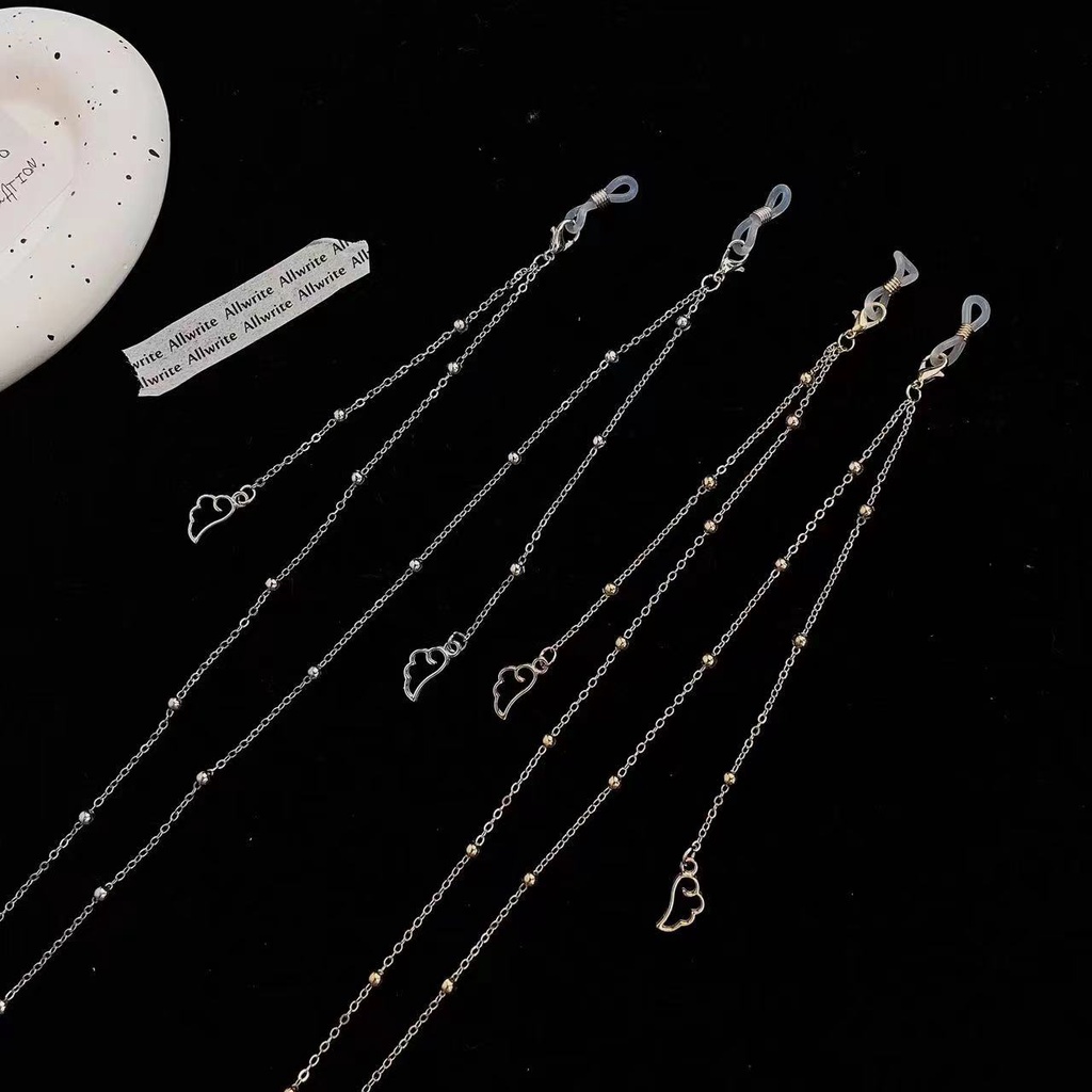 Dây Đeo Mắt Kính Mặt Hình Đôi Cánh Rỗng Bằng Hợp Kim Đơn Giản ins Mới