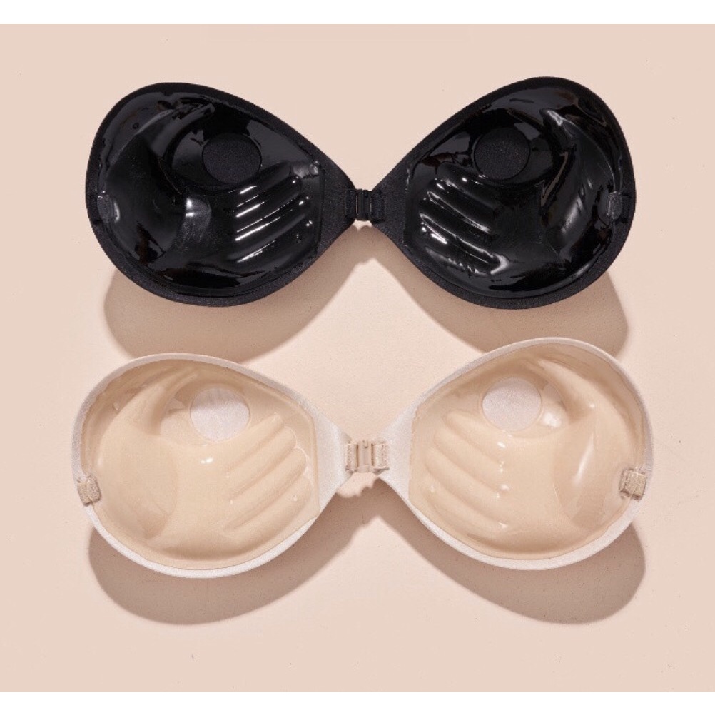 Miếng dán ngực cài trước siêu nâng ngực siêu dính, Áo bra dán Ngực Silicon bàn tay hở lưng You&Me Bra - 0127