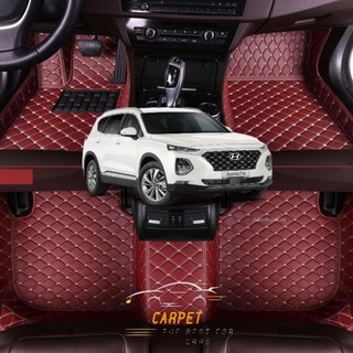 Thảm lót sàn ô tô 6D cho Hyundai Santafe 2019-2020, thảm trải sàn da Nappa không mùi, chống xước
