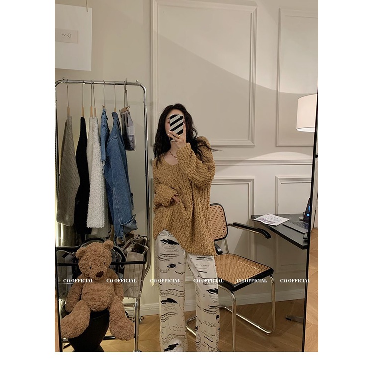 Hàng Sẵn Sàng!Áo Sweater Tay Dài Dáng Rộng Phong Cách Thời Trang Xuân Thu Mới Dành Cho Nữ