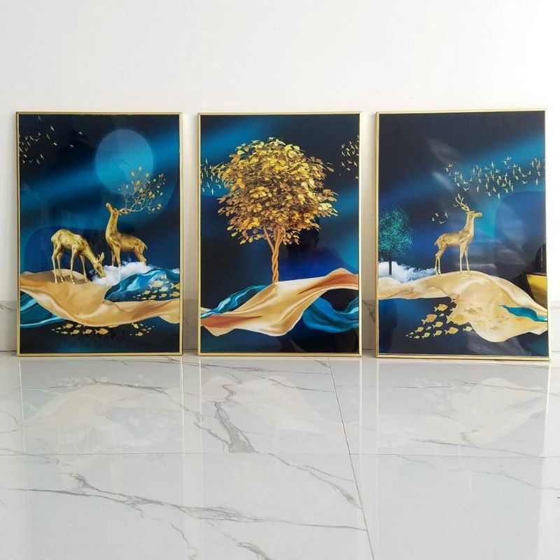 Tranh tráng gương - treo tường - Gồm 3 bức kích thước 40x60