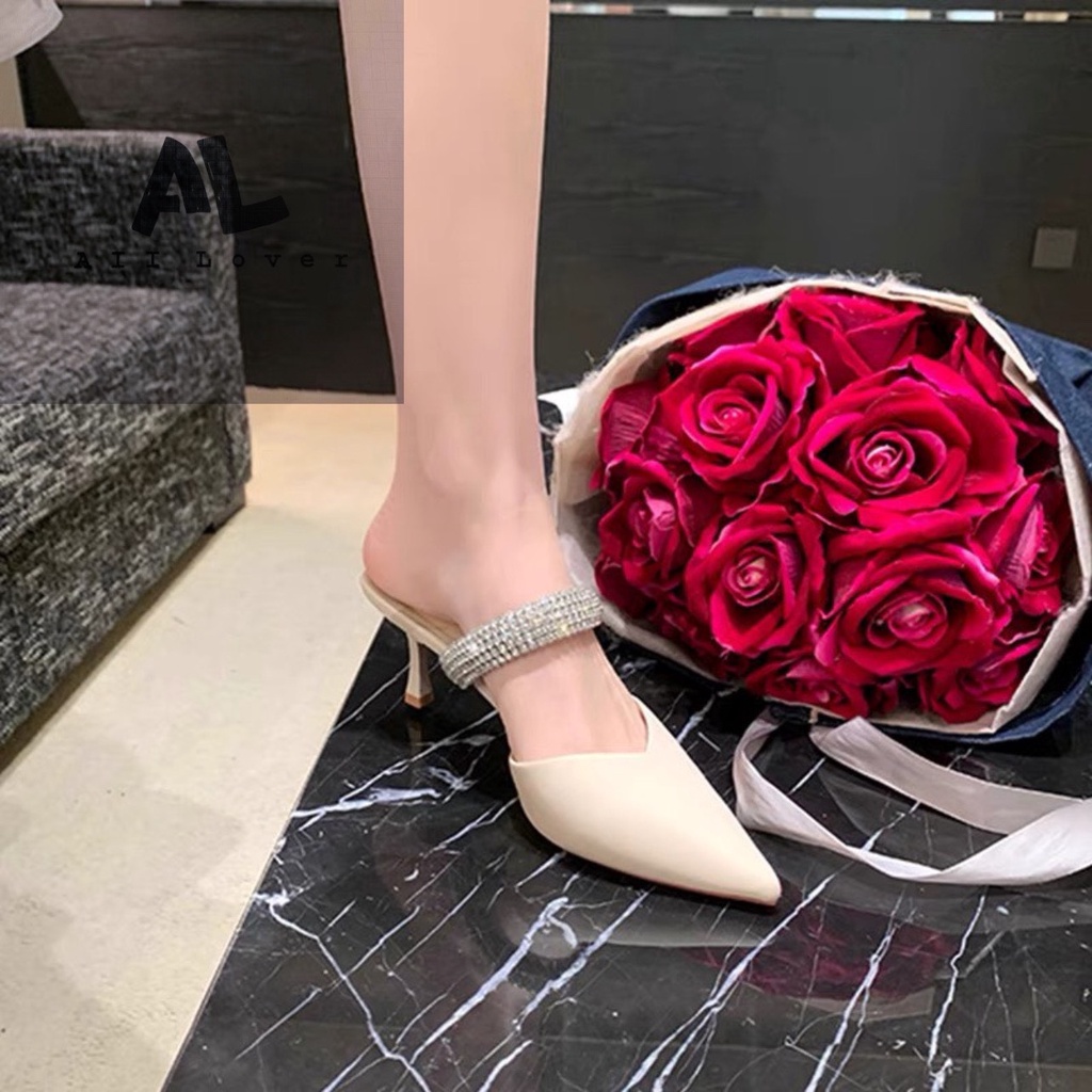 SỤC NỮ ALI LOVER - DÉP CAO GÓT QUAI NGANG ĐÁ - DÉP THỜI TRANG MŨI NHỌN 5 PHÂN AD220931
