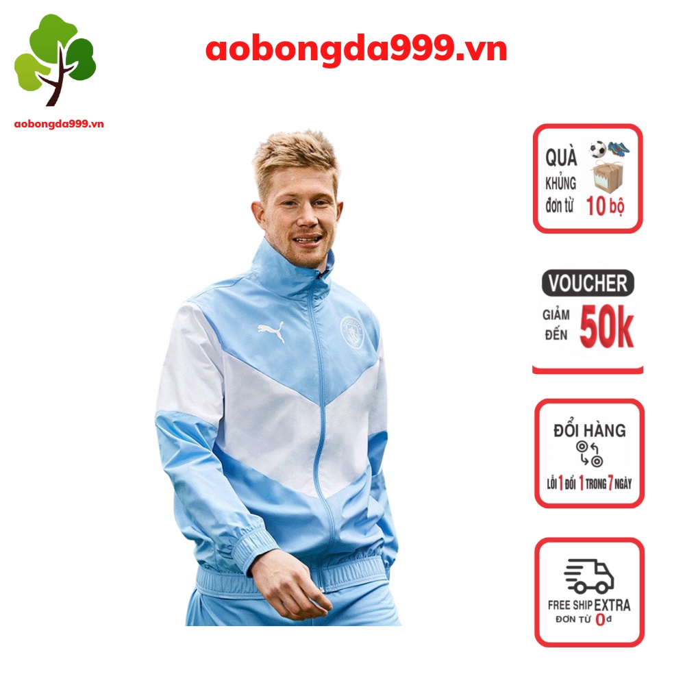 Áo khoác gió thể thao nam nữ clb Manchester City chống gió, thấm nước, siêu nhẹ 2022-2023