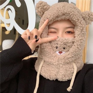 Mũ gấu lông cừu kiêm khẩu trang siêu xinh siêu ấm hot hit