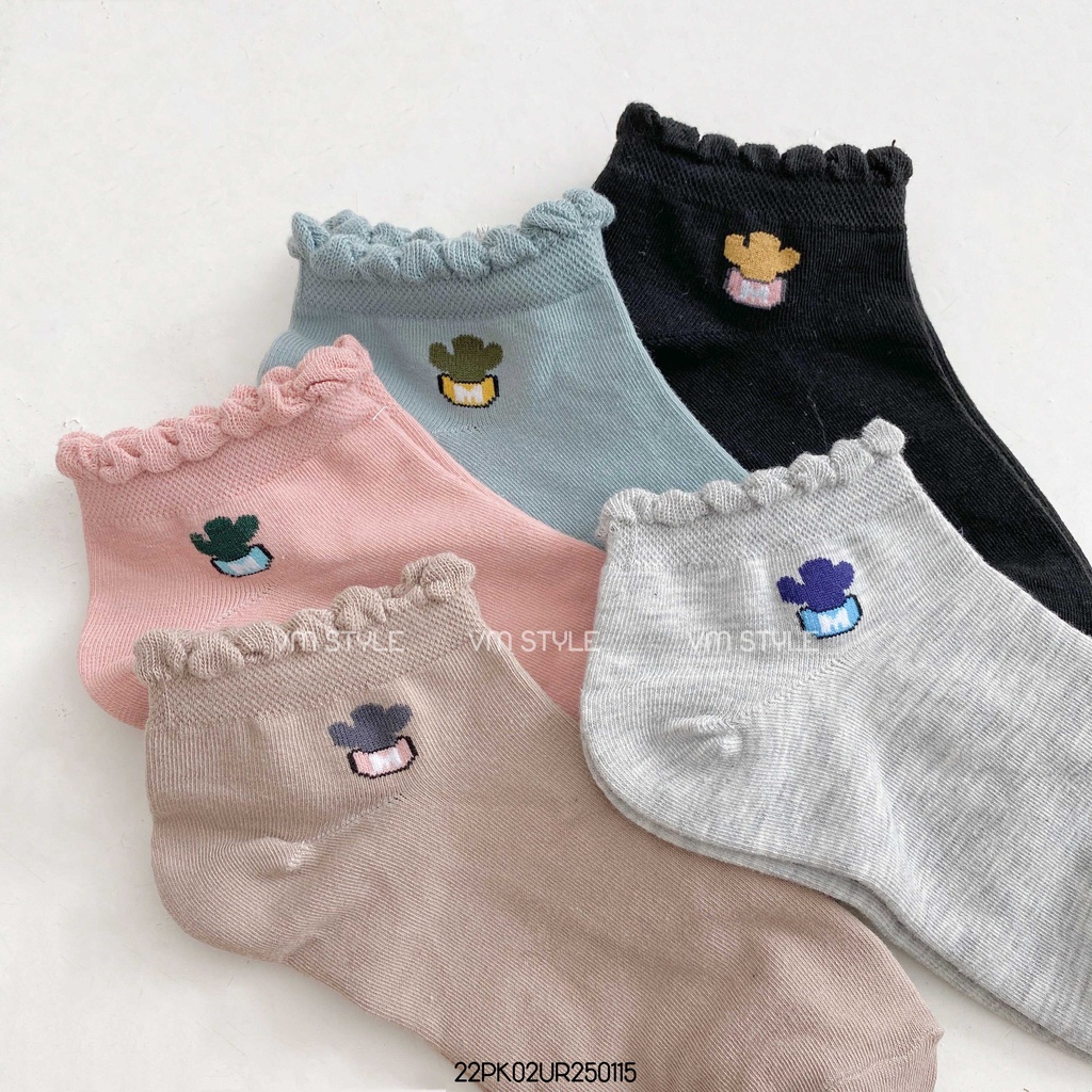 Vớ ngẫu nhiên nhiều màu VMSTYLE , hình họa tiết dễ thương Vintage VOU00001