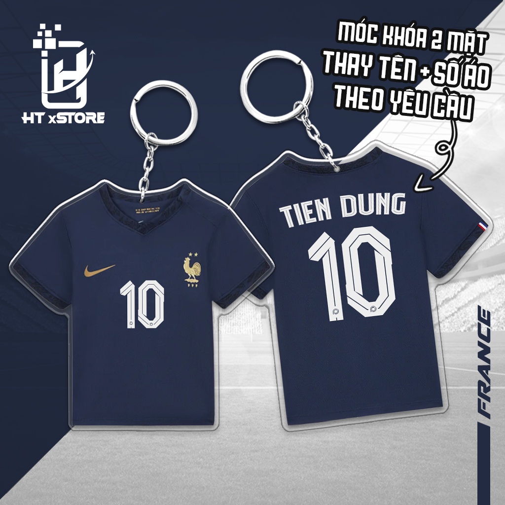 Móc khóa mica thay tên và số áo các đội tuyển quốc gia tranh cúp thế giới 2022,móc khóa bóng đá in hai mặt theo yêu cầu