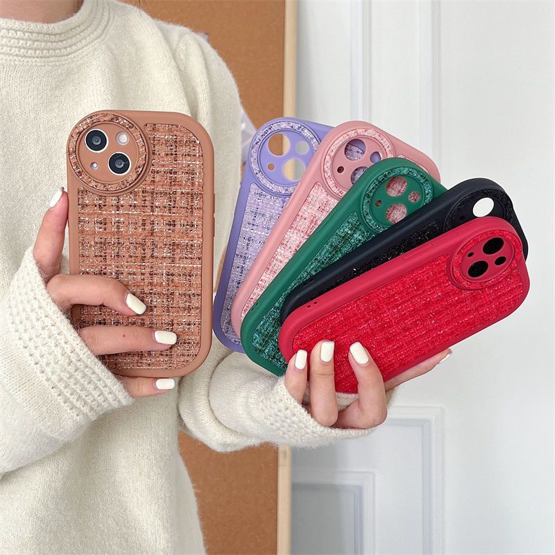 Ốp lưng iphone da thêu kim tuyến 6/6splus/7/7plus/8/8plus/x/xr/xs/11/12/13/14/pro/max/plus/promax - Awifi A5-13