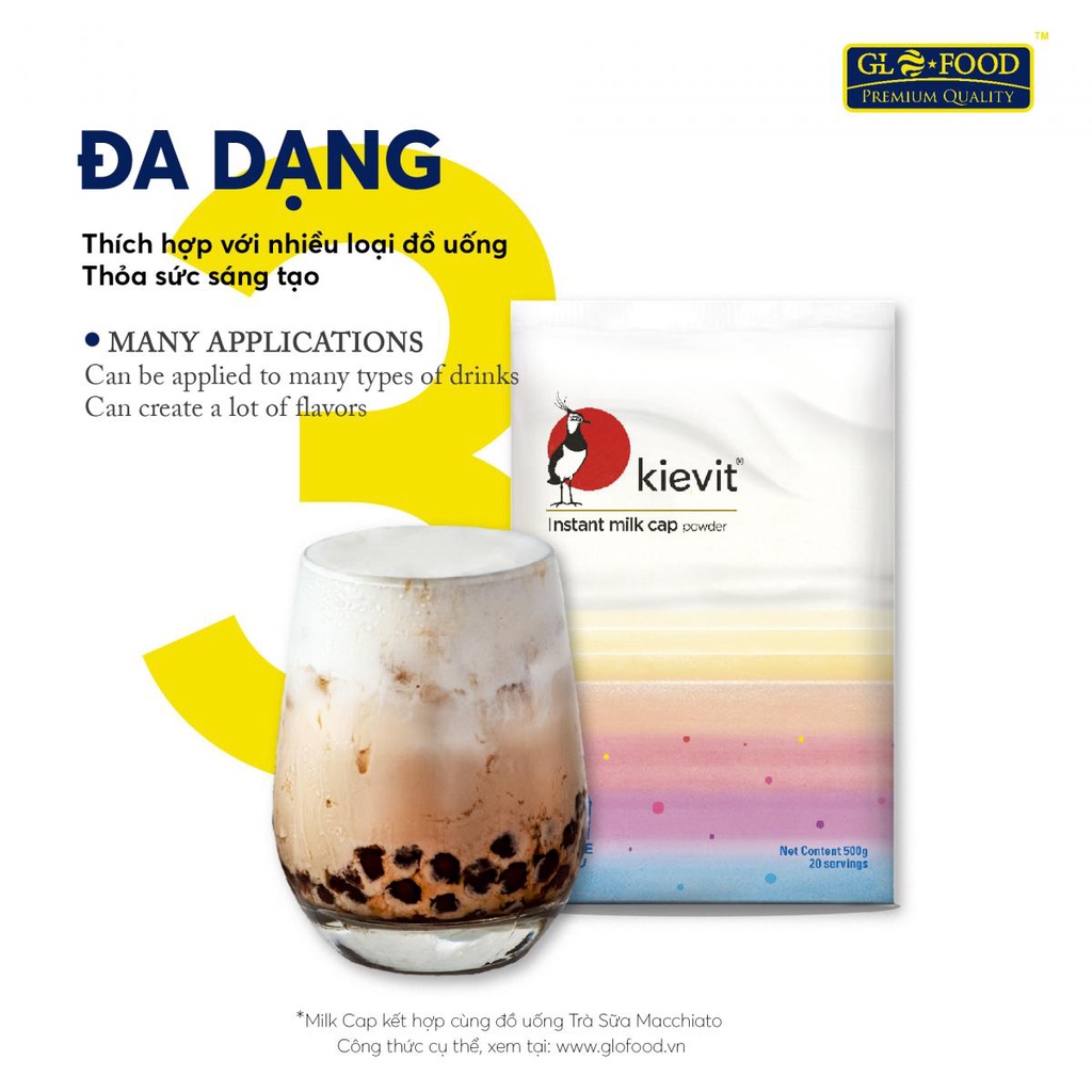 Bột Milk Foam (Milk Cap - Kievit) 500 g