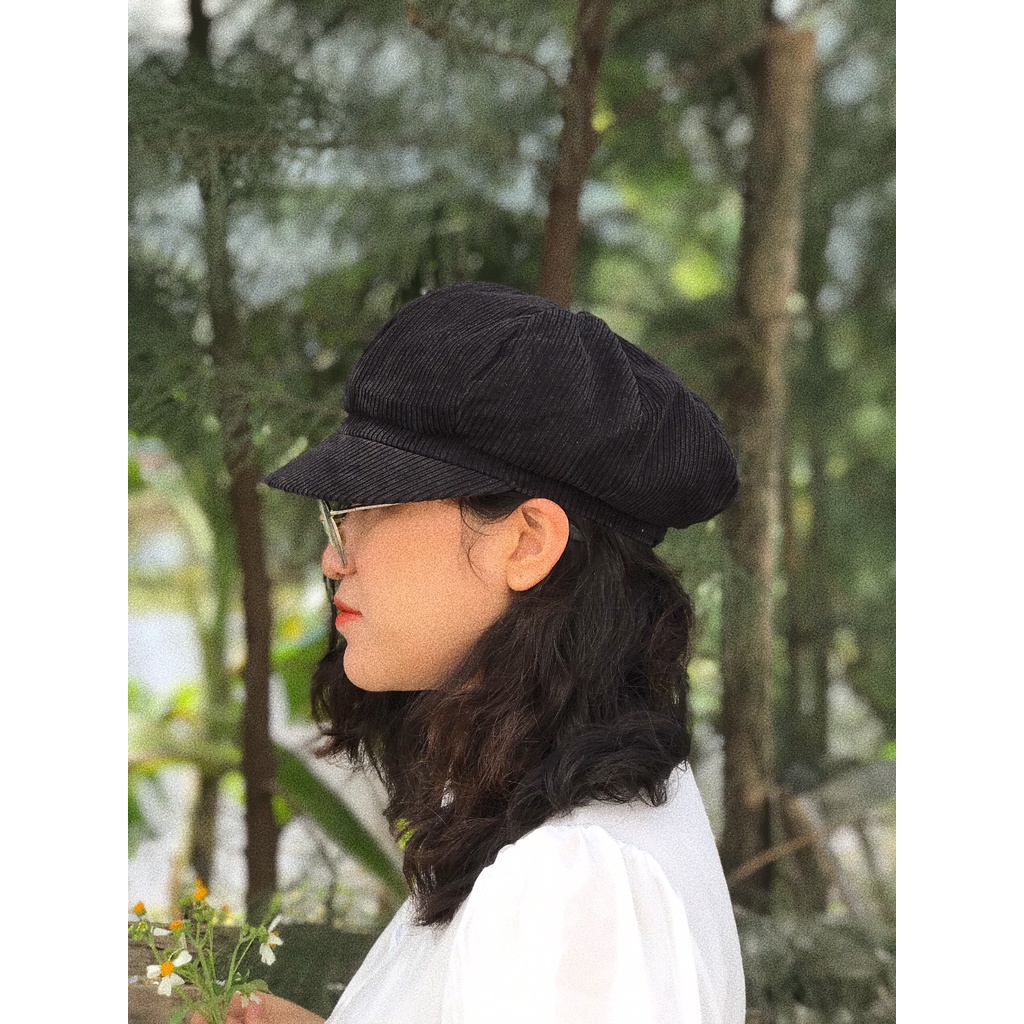 Mũ nồi beret chất liệu gân nhung phong cách Hải Quân- hàng 2hand