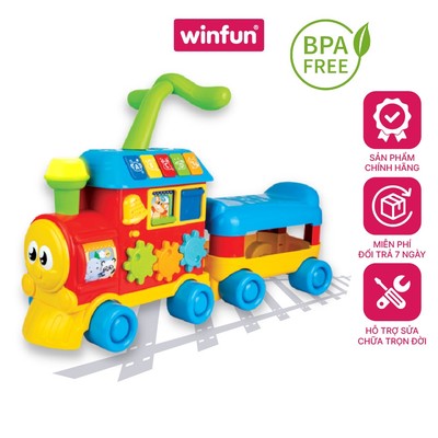 Xe tập đi, xe chòi chân trẻ em hình tàu hoả kết hợp 2 trong 1 cao cấp Winfun 0803