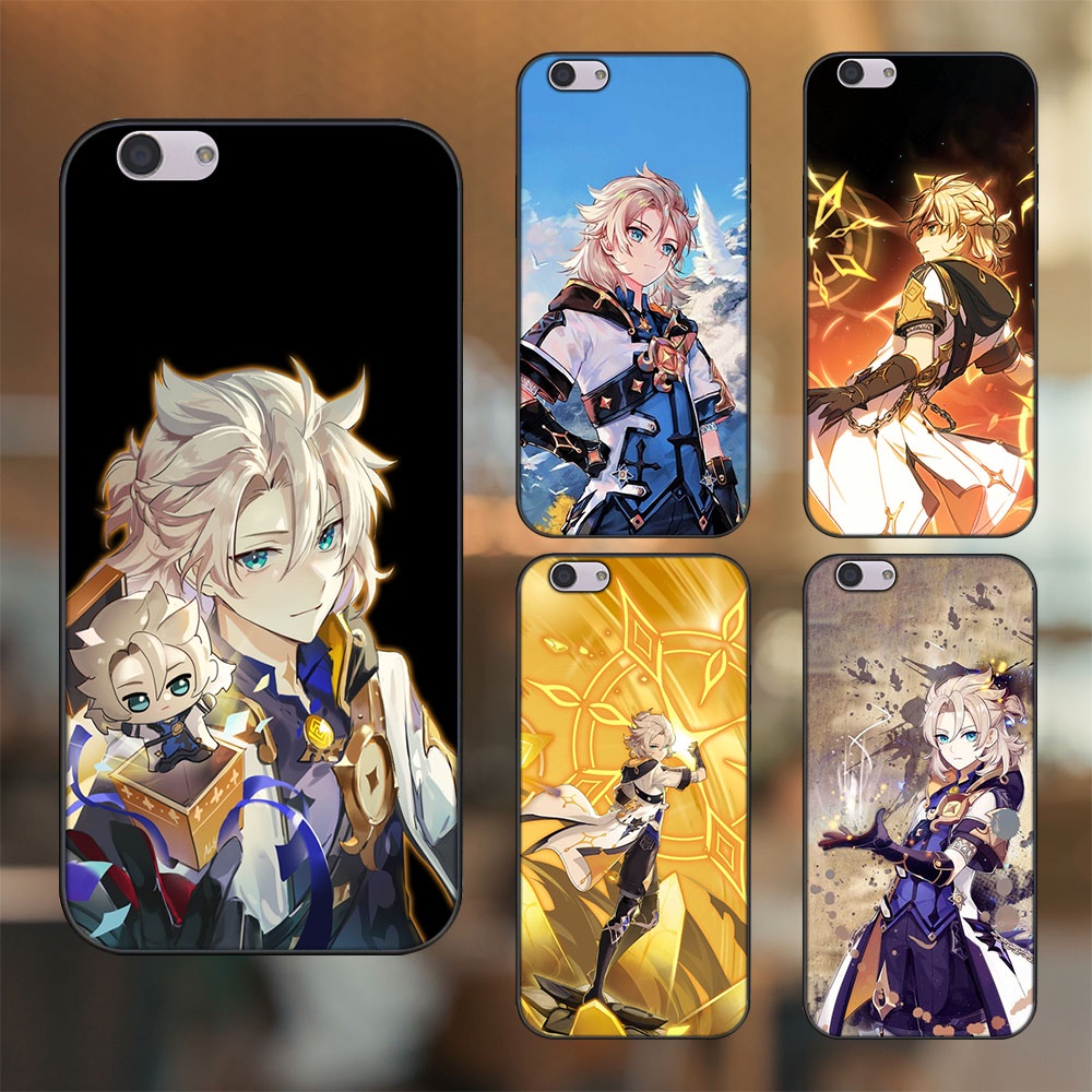 Ốp lưng Oppo F1s, F3, F3 Plus viền đen in hình Albedo Genshin Impact