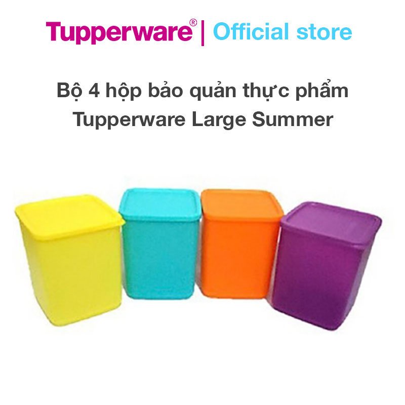 Bộ 4 hộp bảo quản thực phẩm Tupperware Large Summer Fresh