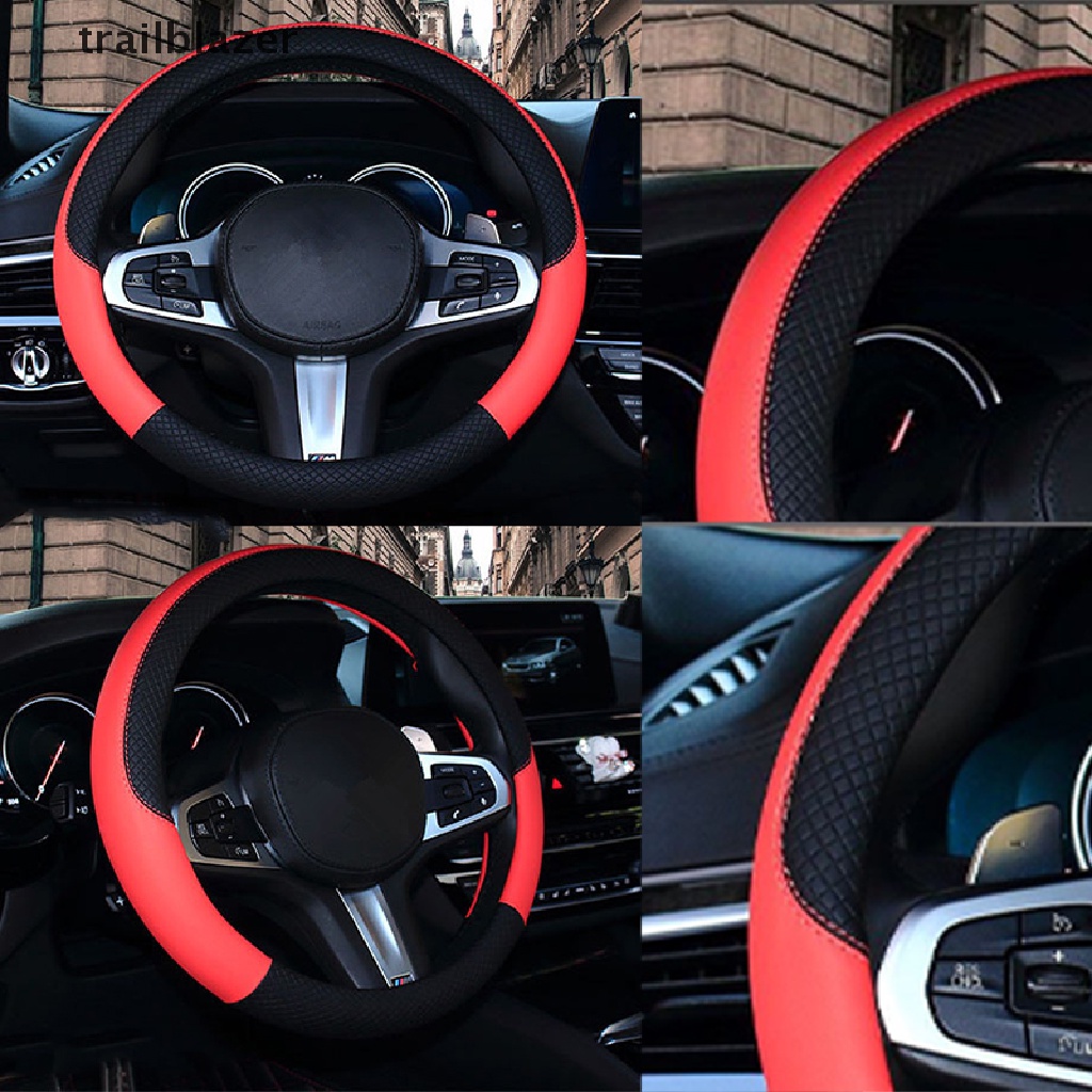 Vỏ Bọc Vô Lăng Xe Hơi Bằng Da PU Chống Trượt 38cm / 15inch