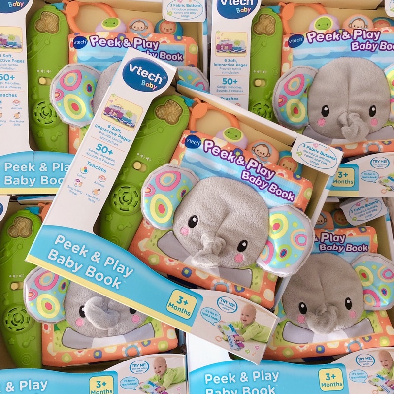 [Bill Mỹ] Sách vải phát nhạc VTech Peek and Play Baby Book