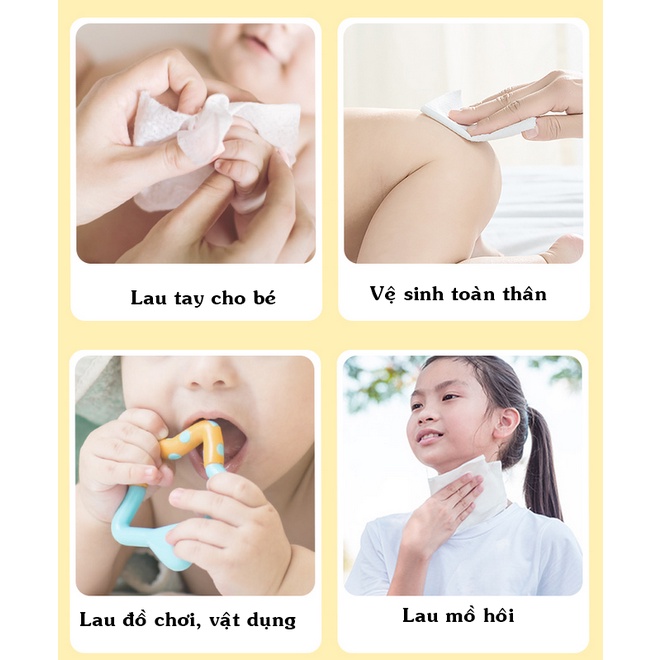 Khăn giấy ướt Mameyo cao cấp bịch 80 tờ dày dặn mềm mại vân tổ ong 3D vô cùng tiện lợi