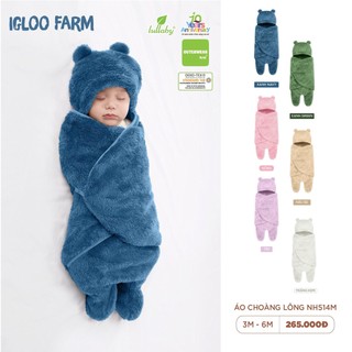 Lullaby áo choàng lông nh514m/ủ lông có mũ cho trẻ sơ sinh cực mềm ấm