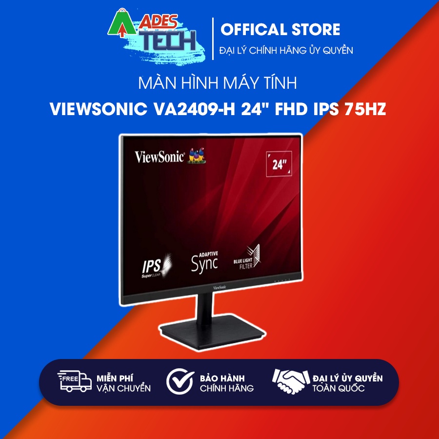 Màn hình máy tính Viewsonic VA2409-H 24" FHD IPS 75Hz (VGA, HDMI) - Bảo hành 3 năm