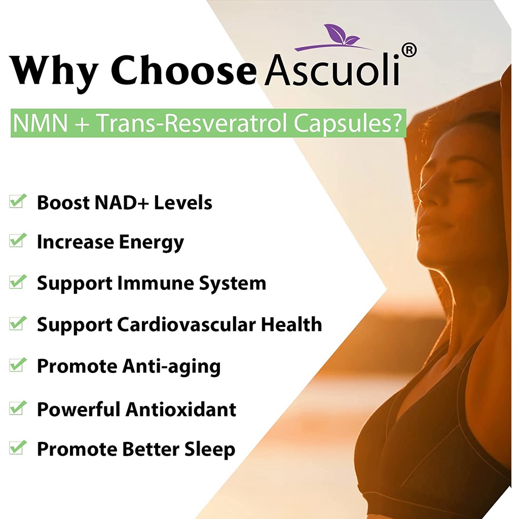 Ascuoli Viên NMN 120 Viên - Chống Lão Hóa - Sửa Chữa Tế Bào Nicotinamide Mononucleotide