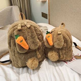  Ba Lô Tai Thỏ Bằng Vải Nhung Dễ Thương Phong Cách Hàn Quốc Dành Cho Nữ 11.13 