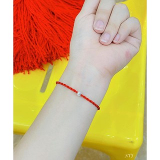 Vòng tay chỉ đỏ bi bạc may mắn