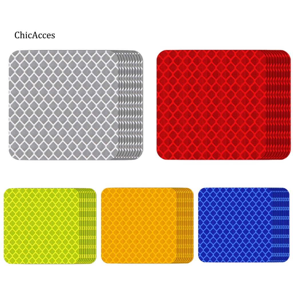 Set 10 Miếng Dán Phản Quang Cảnh Báo An Toàn Hình Vuông Chống Nước Trang Trí Xe Đạp