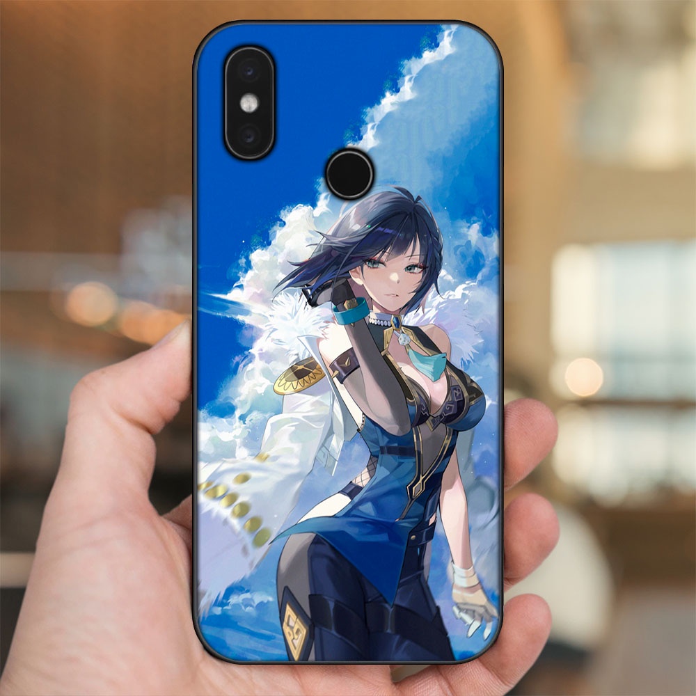Ốp lưng Xiaomi Mi 8, Mi 8 SE viền đen in hình Yelan Genshin Impact